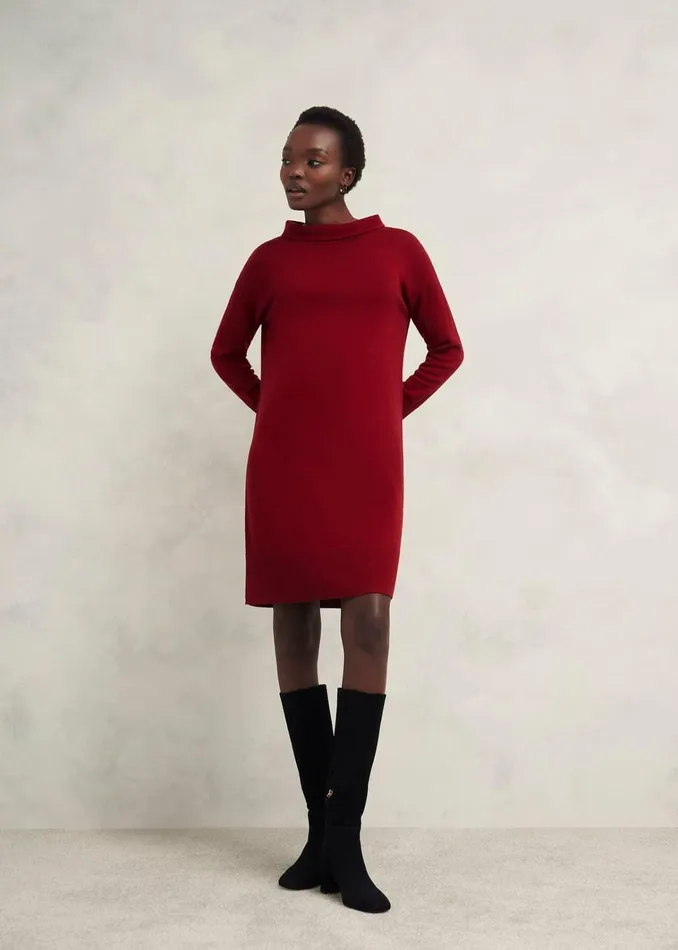 Women Audrey Knitted Dress Rhubarb Red Hobbs Dresses and Jumpsuits