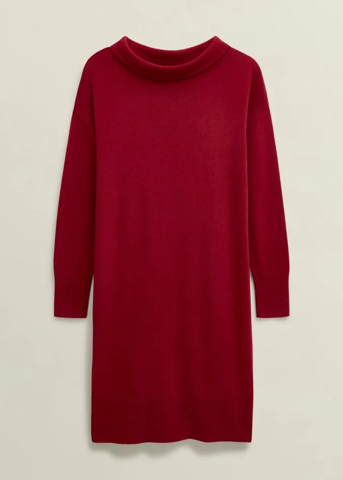 Women Audrey Knitted Dress Rhubarb Red Hobbs Dresses and Jumpsuits