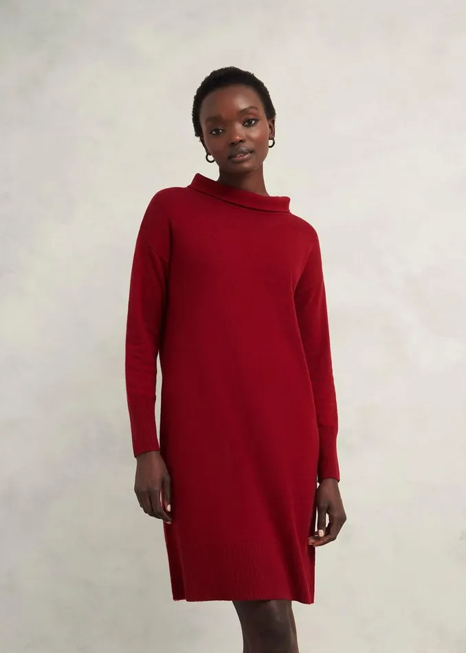 Women Audrey Knitted Dress Rhubarb Red Hobbs Dresses and Jumpsuits