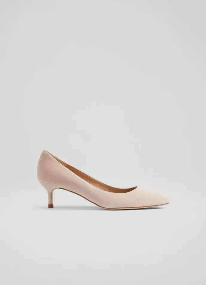 Women Audrey Pale Pink Suede Closed Courts Pink LKBennett Court Shoes