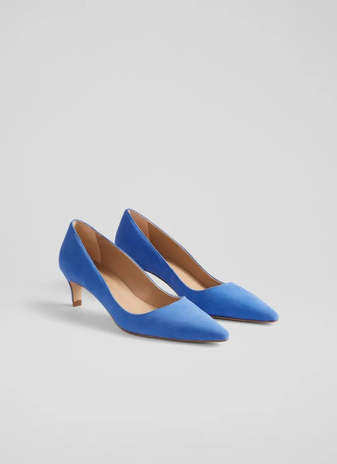 Women Ava Blue Suede Kitten Heel Courts Blue LKBennett Court Shoes Women Ava Blue Suede Kitten Heel Courts Blue LKBennett Court Shoes