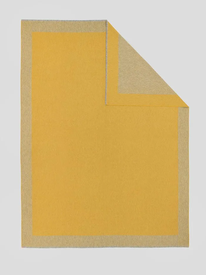 Women Begg X Co Arran Scarf Arran Border Cashmere Blanket Flannel Gold