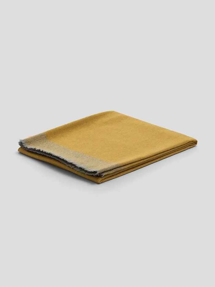 Women Begg X Co Arran Scarf Arran Border Cashmere Blanket Flannel Gold