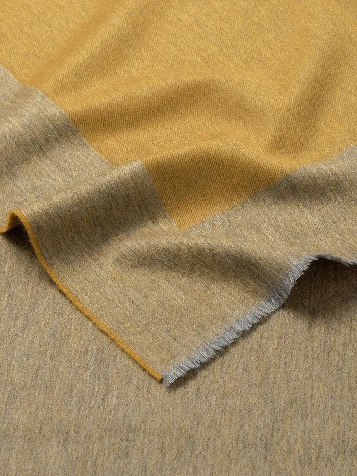Women Begg X Co Arran Scarf Arran Border Cashmere Blanket Flannel Gold