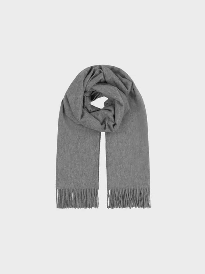 Women Begg X Co Arran Scarf Arran Solid Cashmere Stole Flannel Grey