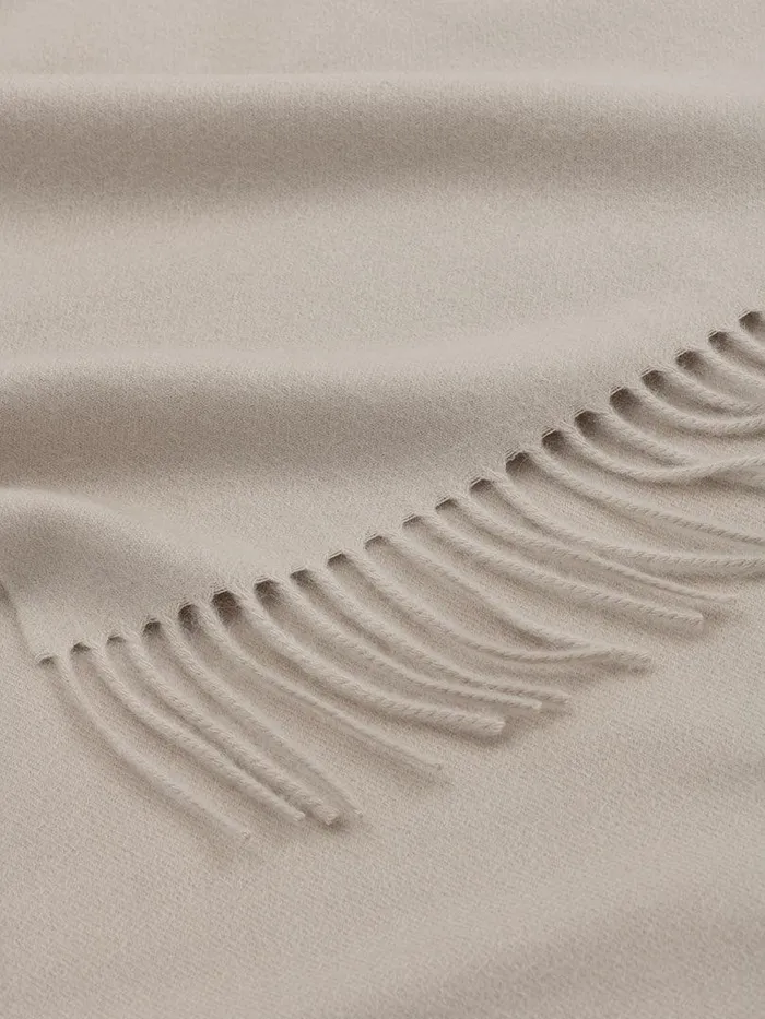 Women Begg X Co Arran Scarf Arran Solid Cashmere Throw Oyster