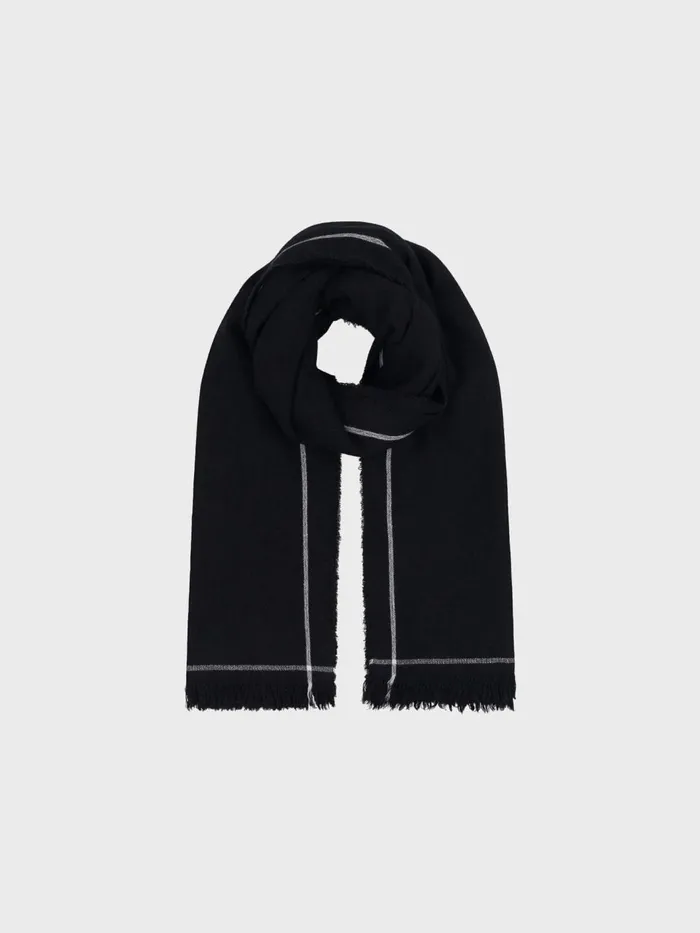Women Begg X Co Loungewear Washed Kos Thorens Cashmere Linen Stole Black