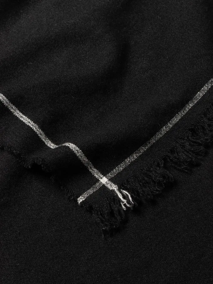 Women Begg X Co Loungewear Washed Kos Thorens Cashmere Linen Stole Black