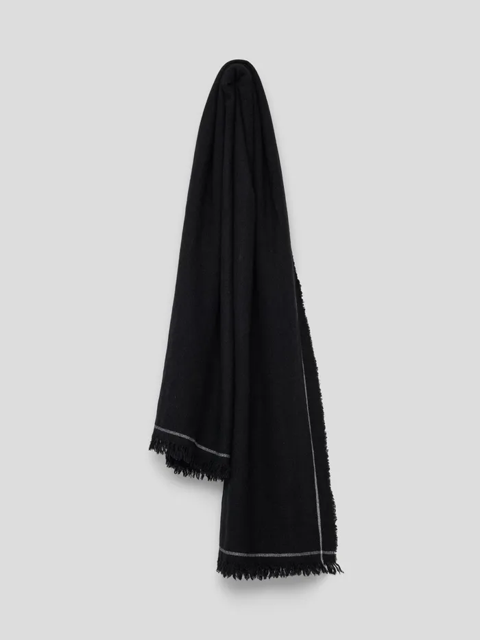 Women Begg X Co Loungewear Washed Kos Thorens Cashmere Linen Stole Black