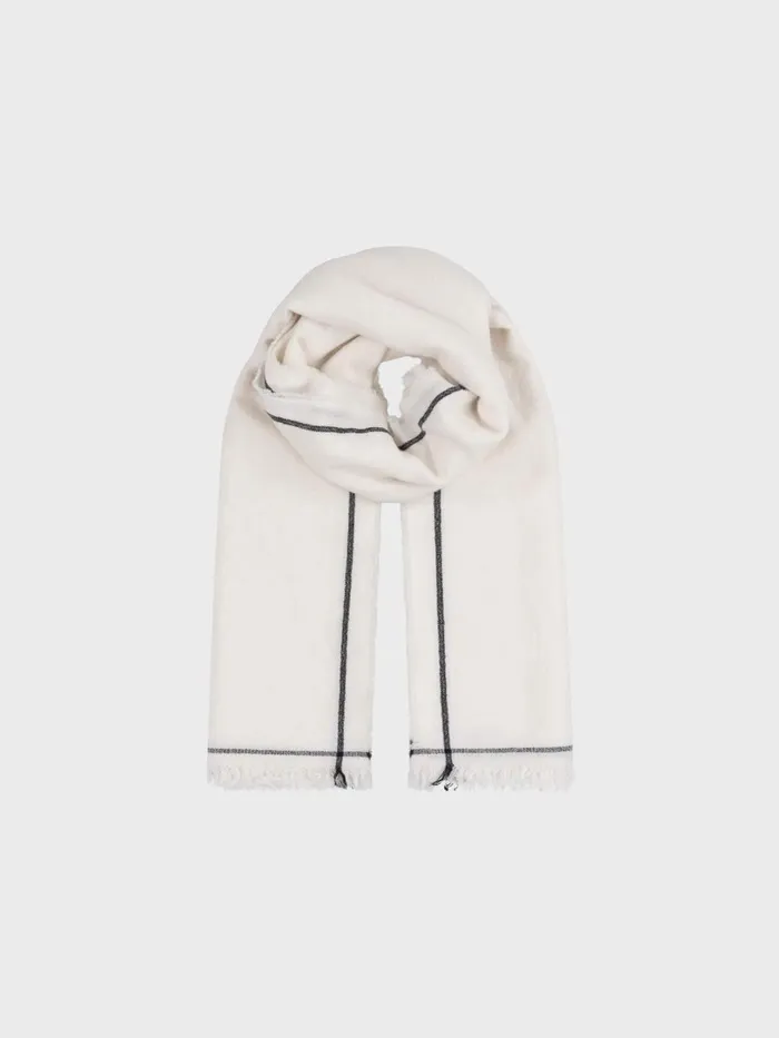 Women Begg X Co Loungewear Washed Kos Thorens Cashmere Linen Stole White