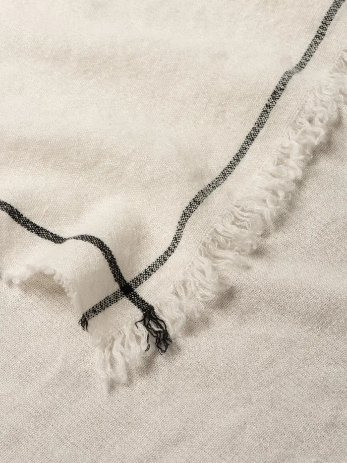 Women Begg X Co Loungewear Washed Kos Thorens Cashmere Linen Stole White