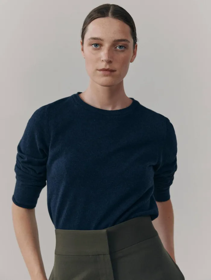 Women Begg X Co Polos and TShirts Luxe Cashmere TShirt Ink Marl