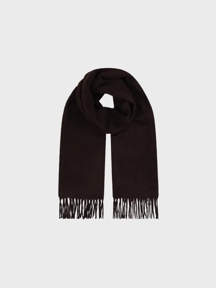 Women Begg X Co Scarves Arran Solid Oversized Cashmere Scarf Chocolate