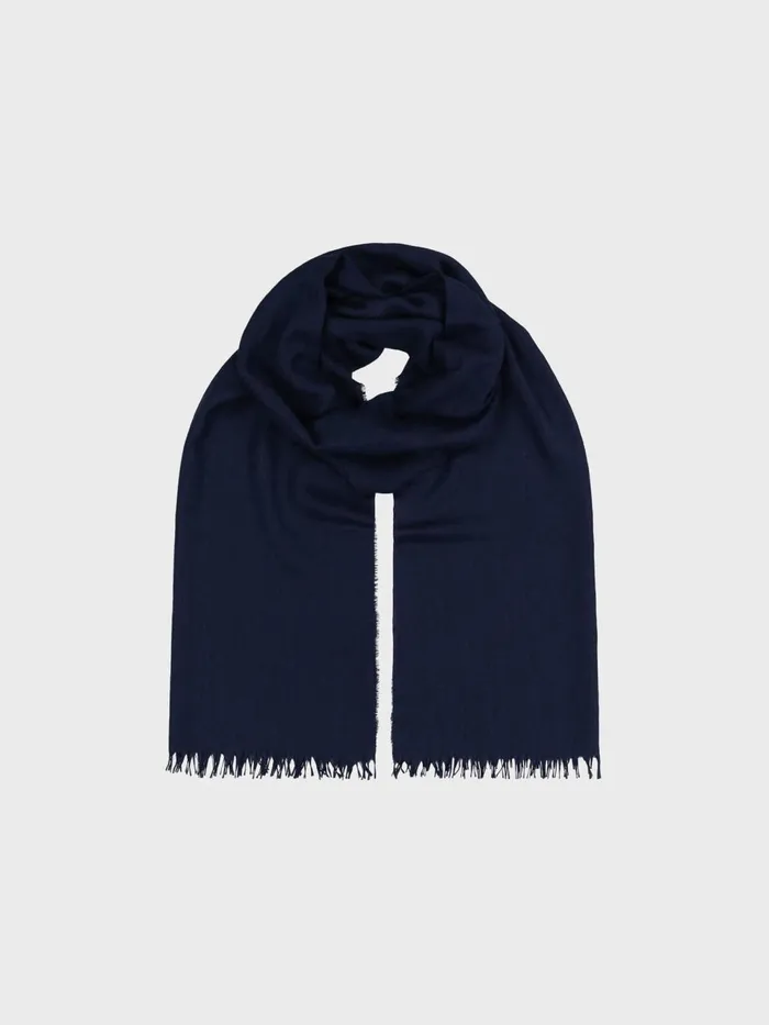 Women Begg X Co Scarves Staffa Solid Cashmere Silk Scarf Navy