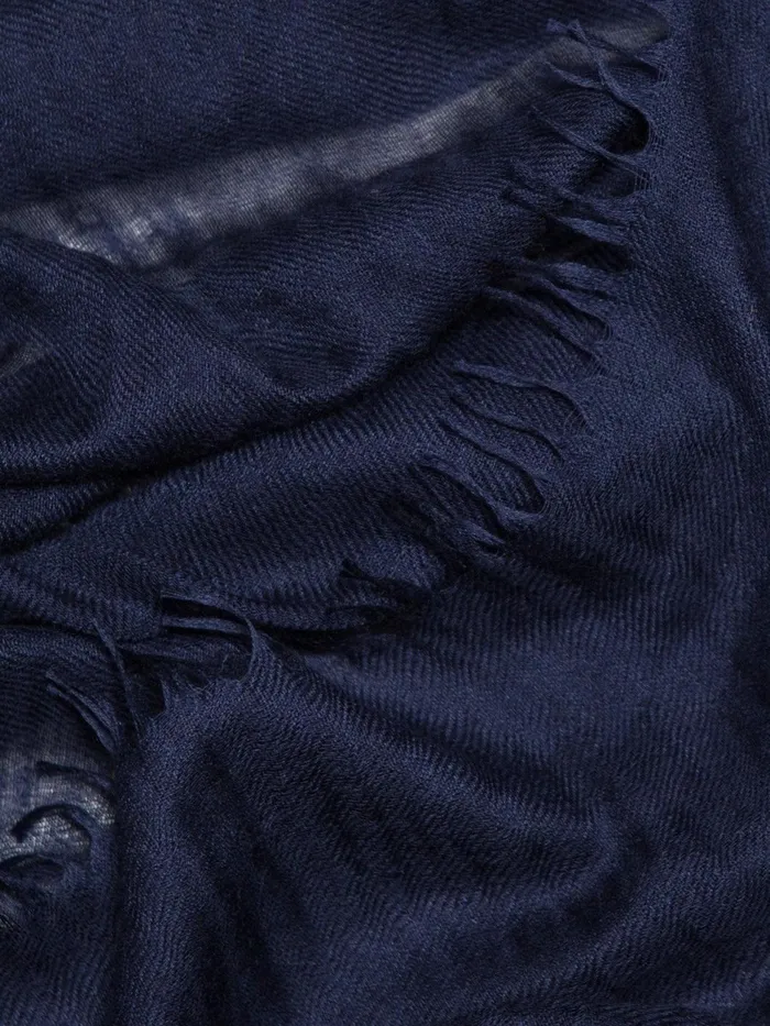 Women Begg X Co Scarves Staffa Solid Cashmere Silk Scarf Navy