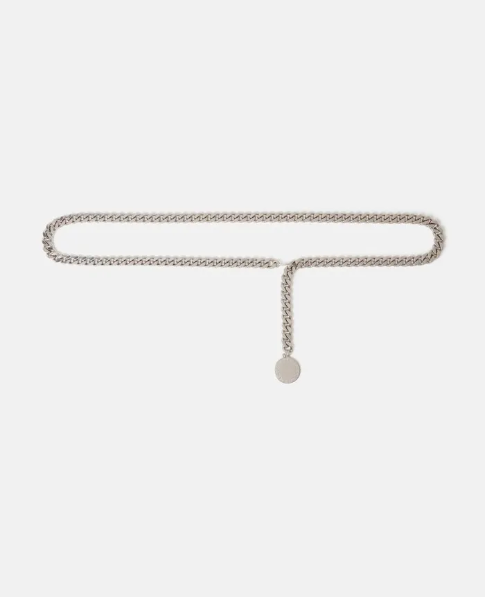 Women Belts Stella McCartney Falabella Chain Belt Metallic Silver