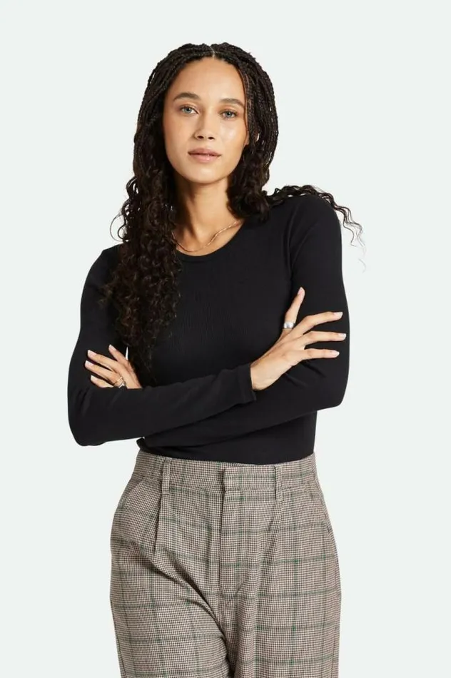 Women Betty LS Tee Black Brixton Tops