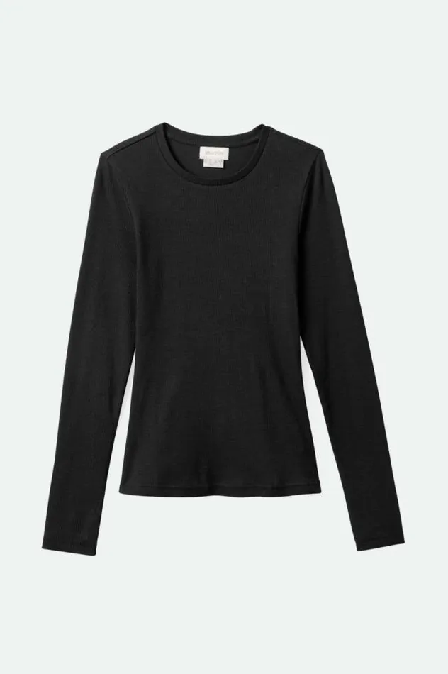 Women Betty LS Tee Black Brixton Tops