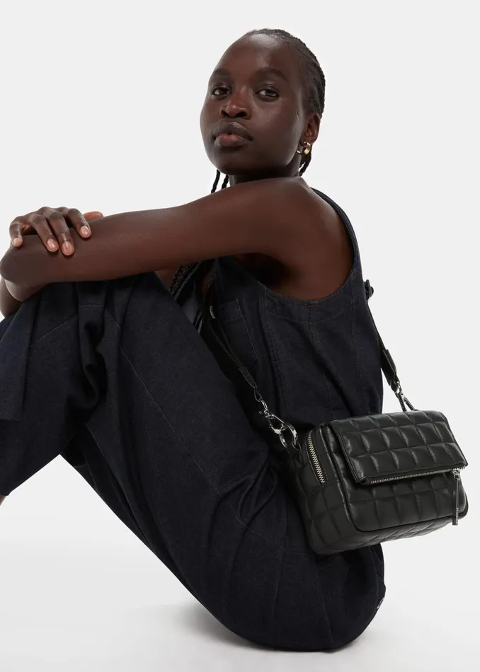 Women Bibi Bags Whistles Black Quilted Bibi Crossbody Bag
