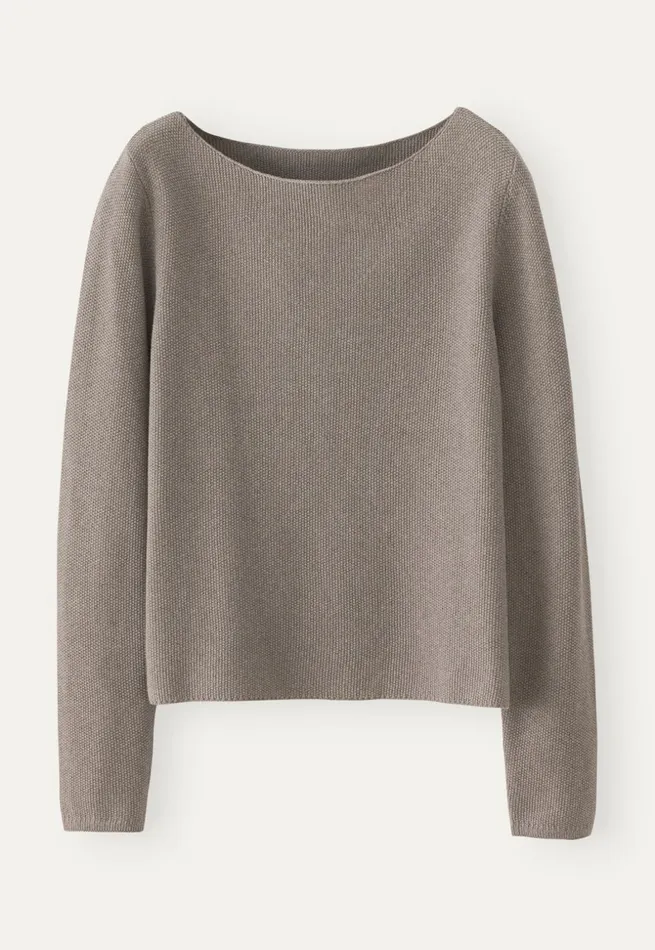 Women Boatneck Sweater Soft Brown Poetry Fashion Sweaters