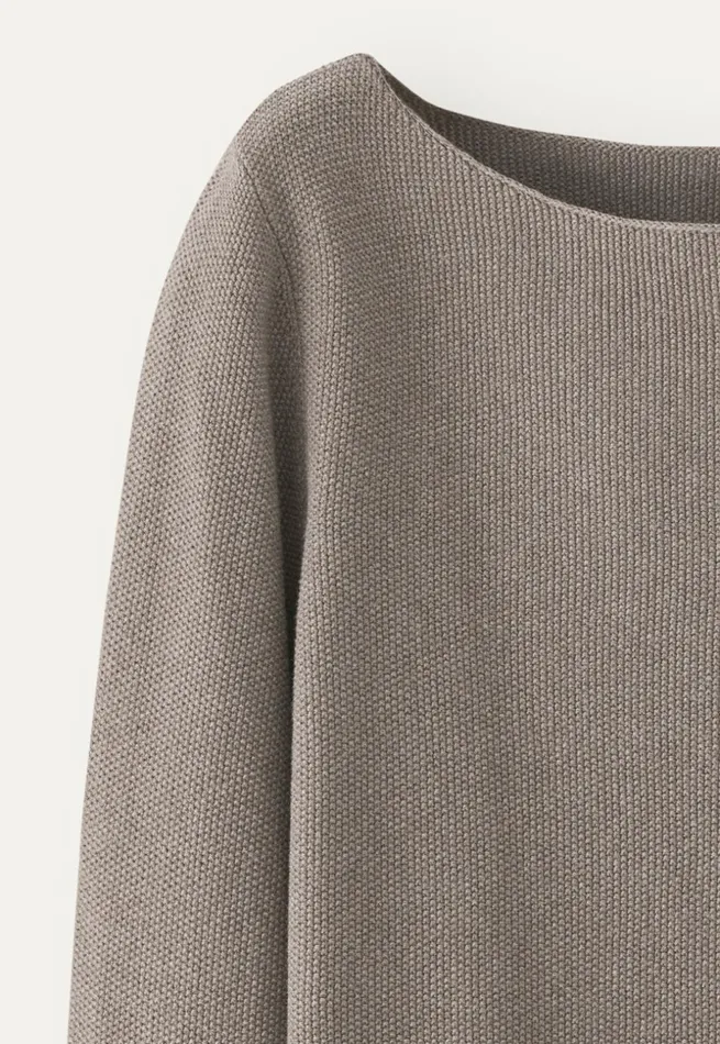 Women Boatneck Sweater Soft Brown Poetry Fashion Sweaters