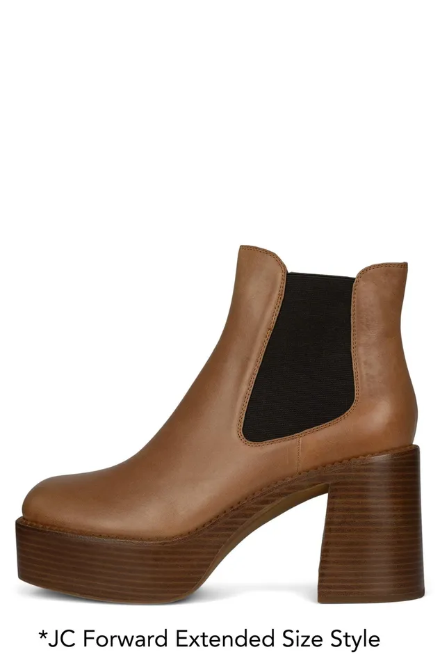 Women Boot Jeffrey Campbell DRUMNBASS Tan Tan Polish Stack