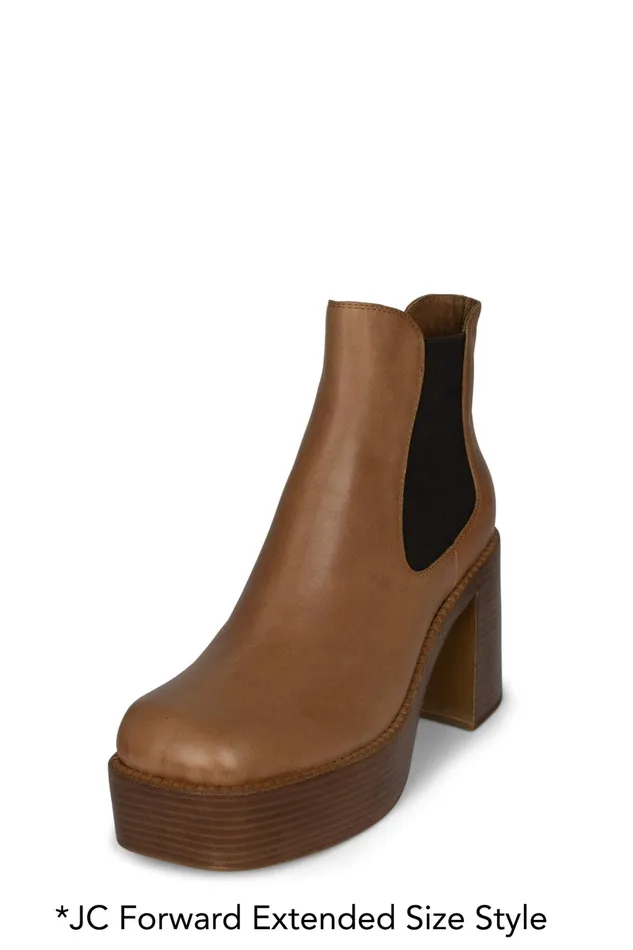 Women Boot Jeffrey Campbell DRUMNBASS Tan Tan Polish Stack