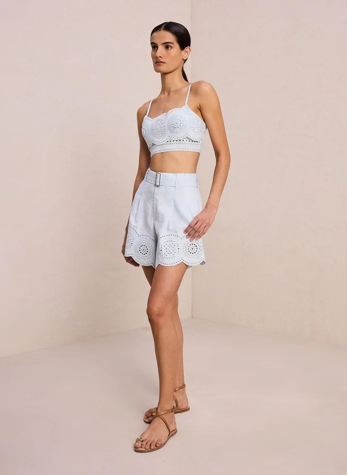 Women Bottoms ALC Milos Linen Eyelet Short Ice Waterice Water