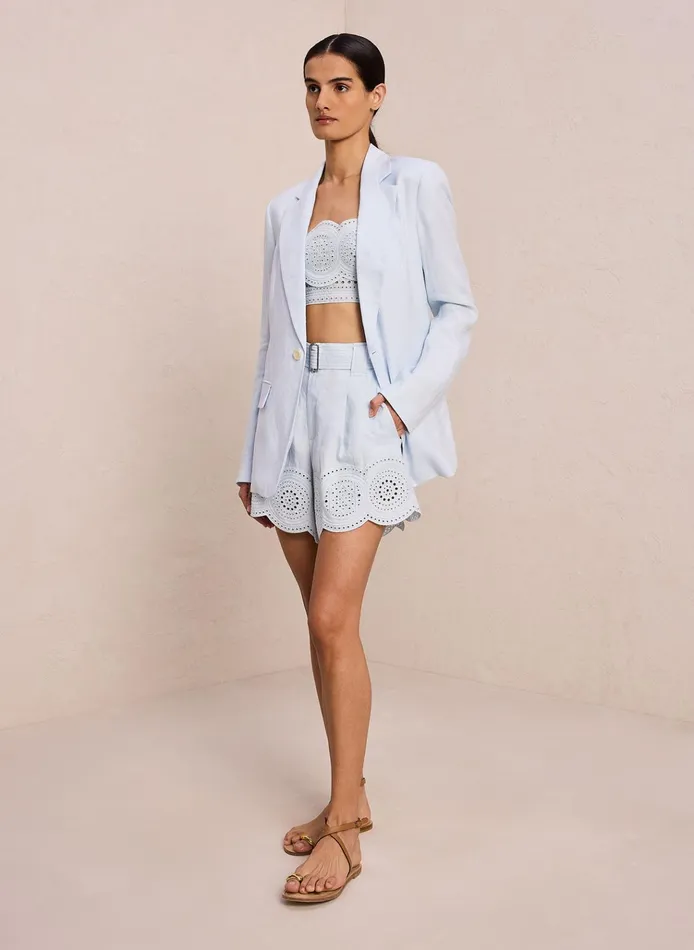 Women Bottoms ALC Milos Linen Eyelet Short Ice Waterice Water