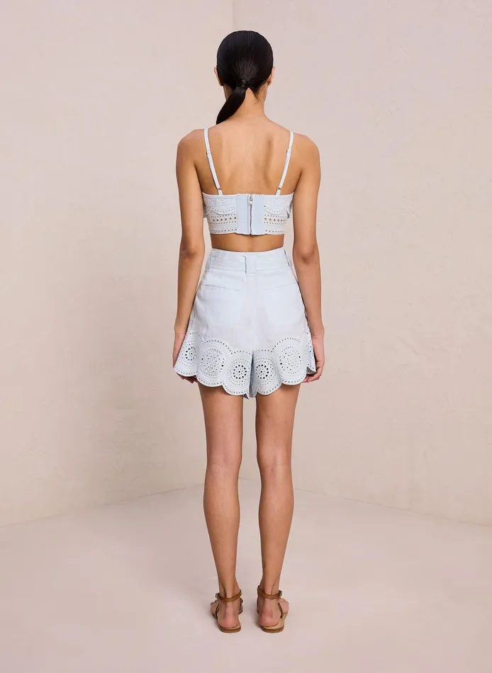 Women Bottoms ALC Milos Linen Eyelet Short Ice Waterice Water
