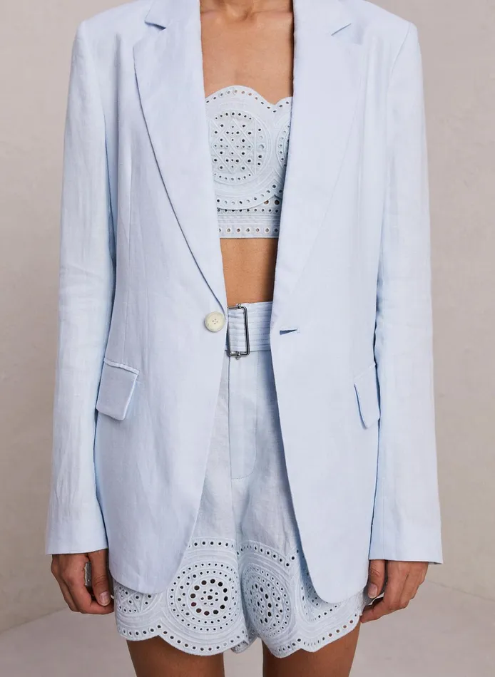 Women Bottoms ALC Milos Linen Eyelet Short Ice Waterice Water