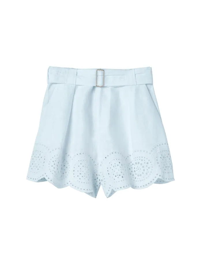 Women Bottoms ALC Milos Linen Eyelet Short Ice Waterice Water