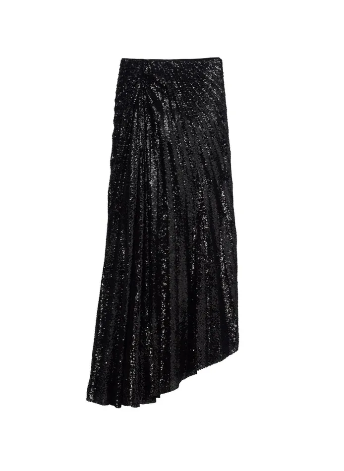 Women Bottoms ALC Tori Sequin Midi Skirt Black