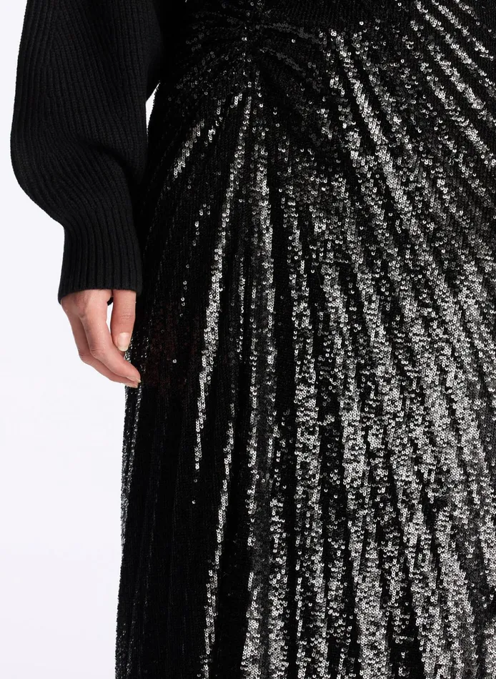 Women Bottoms ALC Tori Sequin Midi Skirt Black