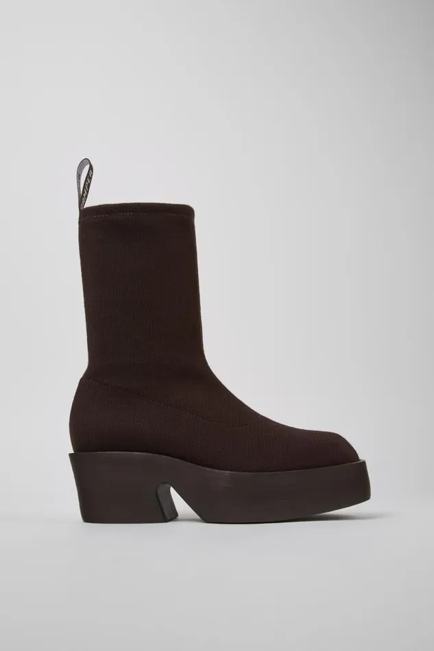 Women Camper Ankle Boots Billie TENCEL Brown Textile Boots Women Camper Ankle Boots Billie TENCEL Brown Textile Boots