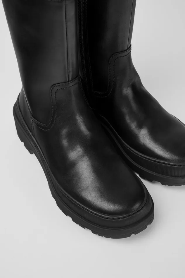 Women Camper Ankle Boots Brutus Trek MICHELIN Black Leather Ankle Boots