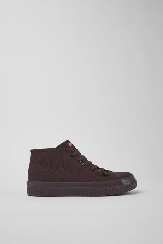Women Camper Ankle Boots Peu Roda Burgundy Recycled Cotton Sneakers Women Camper Ankle Boots Peu Roda Burgundy Recycled Cotton Sneakers