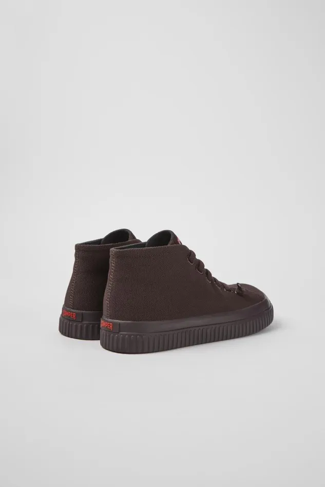 Women Camper Ankle Boots Peu Roda Burgundy Recycled Cotton Sneakers Women Camper Ankle Boots Peu Roda Burgundy Recycled Cotton Sneakers