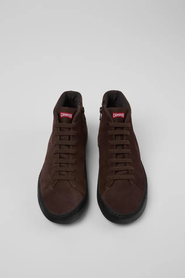 Women Camper Ankle Boots Peu Touring Brown Nubuck Ankle Boots