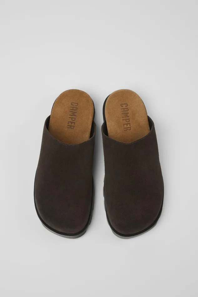 Women Camper Casual Shoes Brutus Sandal Gray Nubuck Clog
