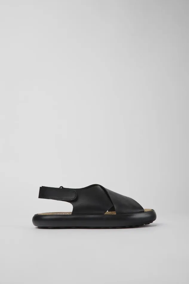 Women Camper Flat Shoes Pelotas Flota Black Leather Sandals Women Camper Flat Shoes Pelotas Flota Black Leather Sandals