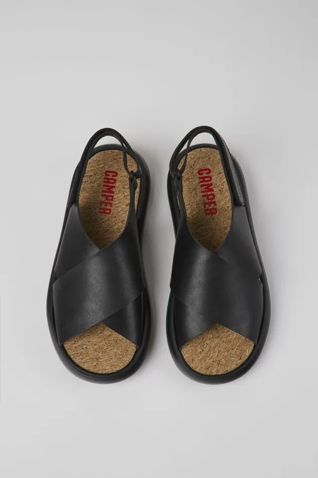 Women Camper Flat Shoes Pelotas Flota Black Leather Sandals Women Camper Flat Shoes Pelotas Flota Black Leather Sandals