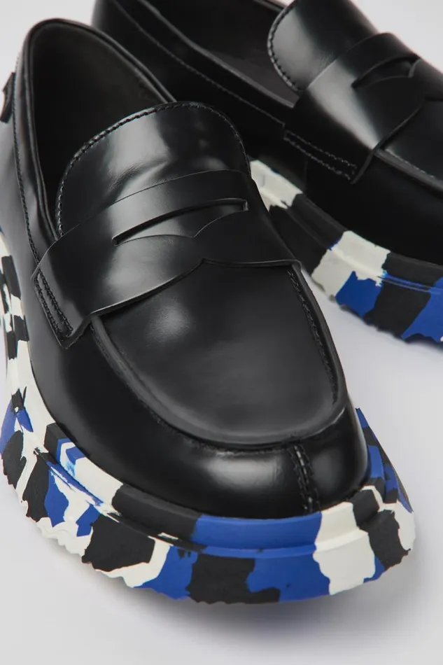 Women Camper Formal Shoes Walden Black Leather Loafer