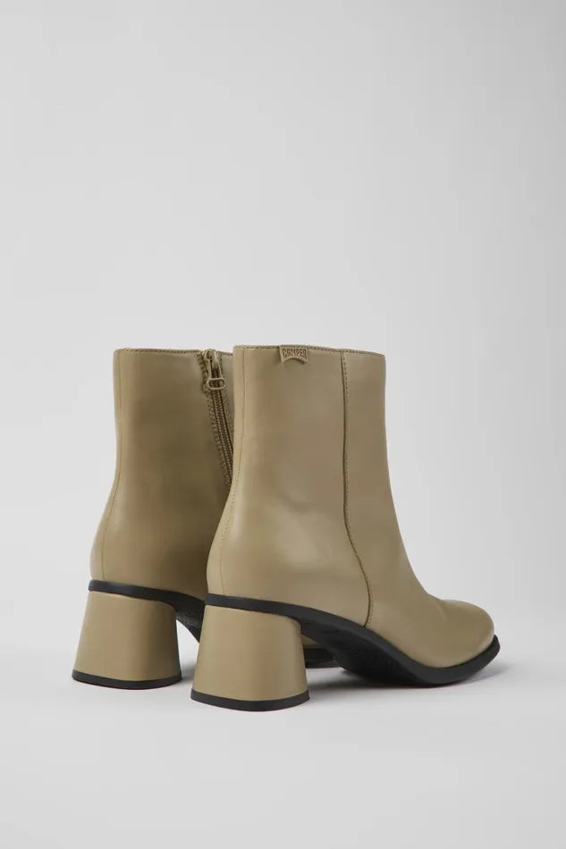 Women Camper Heels Kiara Beige Leather Ankle Boots Women Camper Heels Kiara Beige Leather Ankle Boots