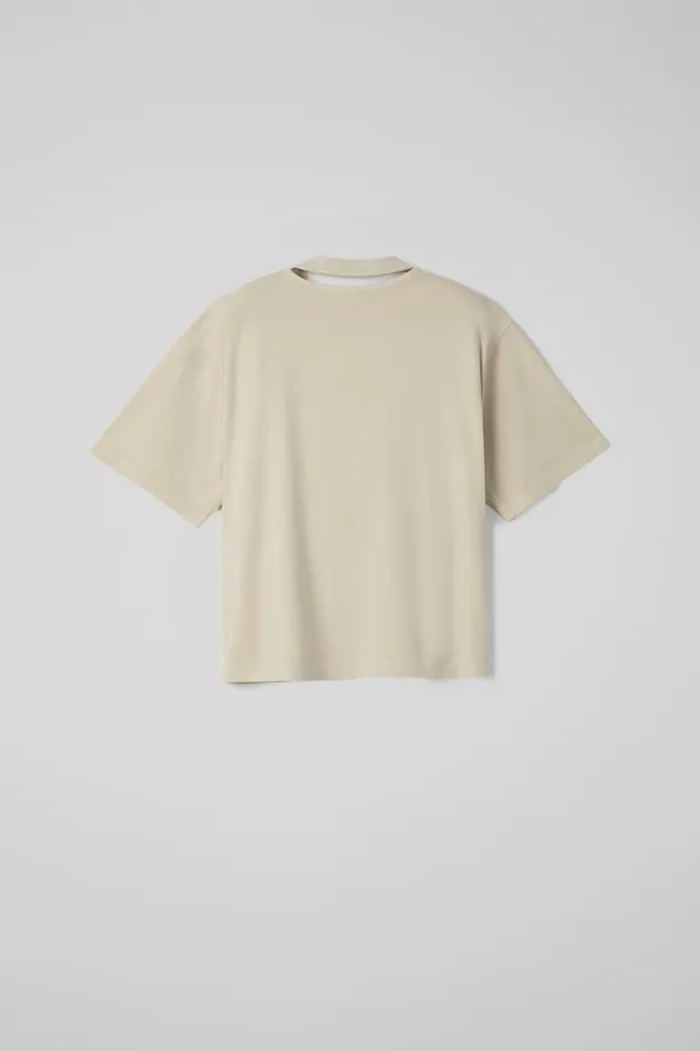 Women Camper Jersey TShirt Beige Organic Cotton TShirt Women Camper Jersey TShirt Beige Organic Cotton TShirt