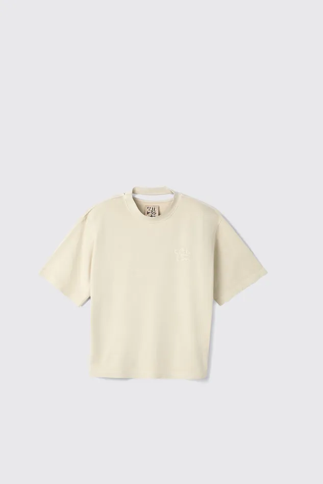 Women Camper Jersey TShirt Beige Organic Cotton TShirt Women Camper Jersey TShirt Beige Organic Cotton TShirt