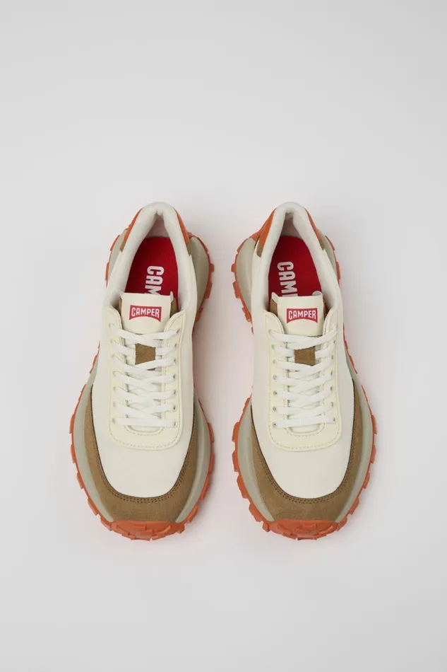 Women Camper Sneakers Drift Trail VIBRAM White Textile And Nubuck Sneakers