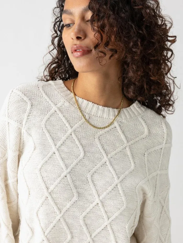 Women Coastal Cable Crewneck Sweater Chalk Sanctuary Clothing Sweaters and Cardis Women Coastal Cable Crewneck Sweater Chalk Sanctuary Clothing Sweaters and Cardis