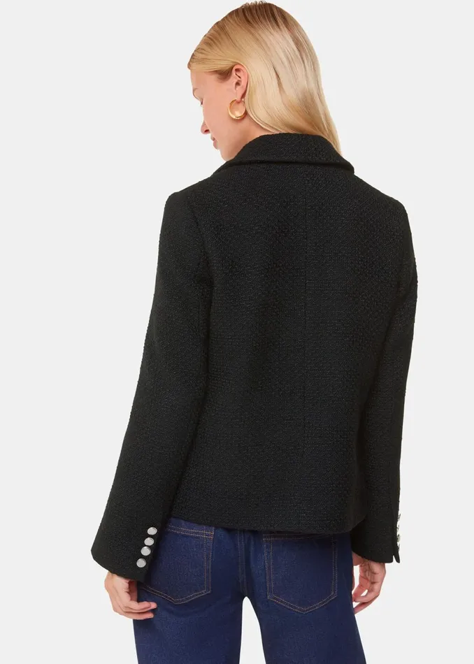 Women Coats and Jackets Whistles Black Classic Textured Jacket