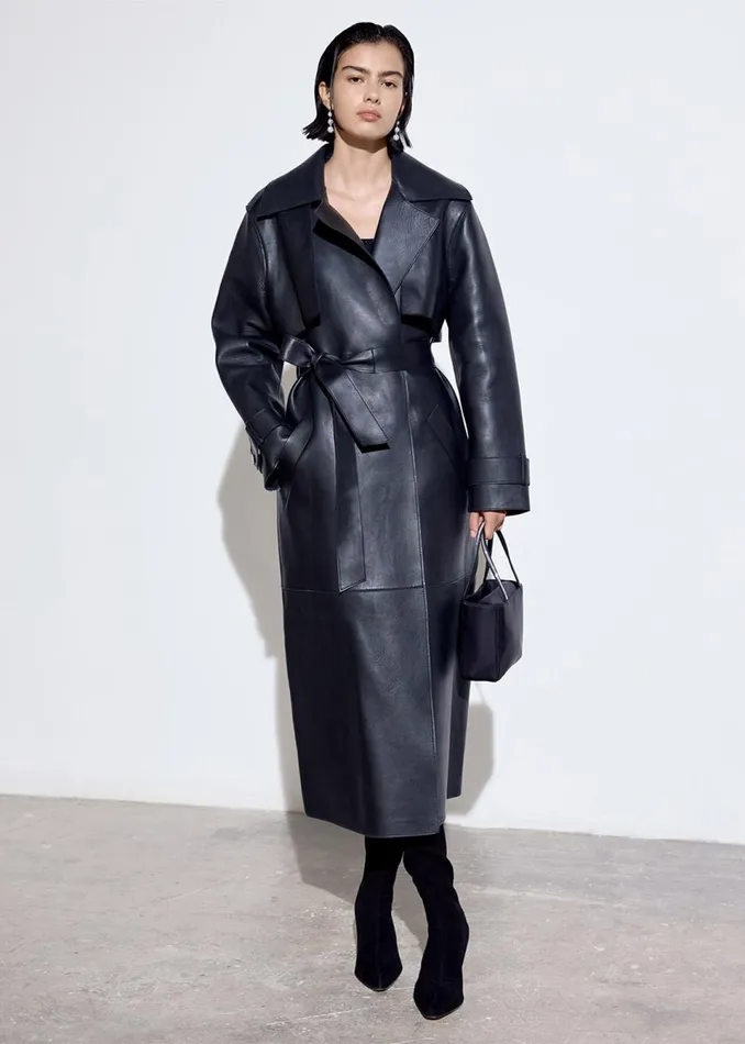 Women Coats and Jackets Whistles Black Faye Clean Bonded Trench Coat